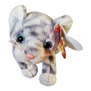 TY Beanie Baby - SILVER the Cat (Approx 5.5 inch) - Excellent Condition Retired
